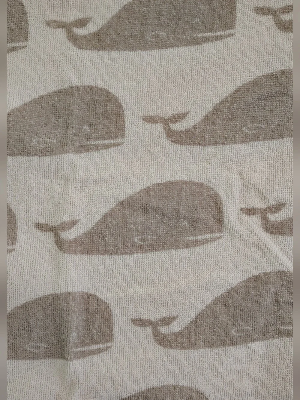 Milkbarn Organic Cotton Hooded Baby Towel with Gray Whale Pattern (30